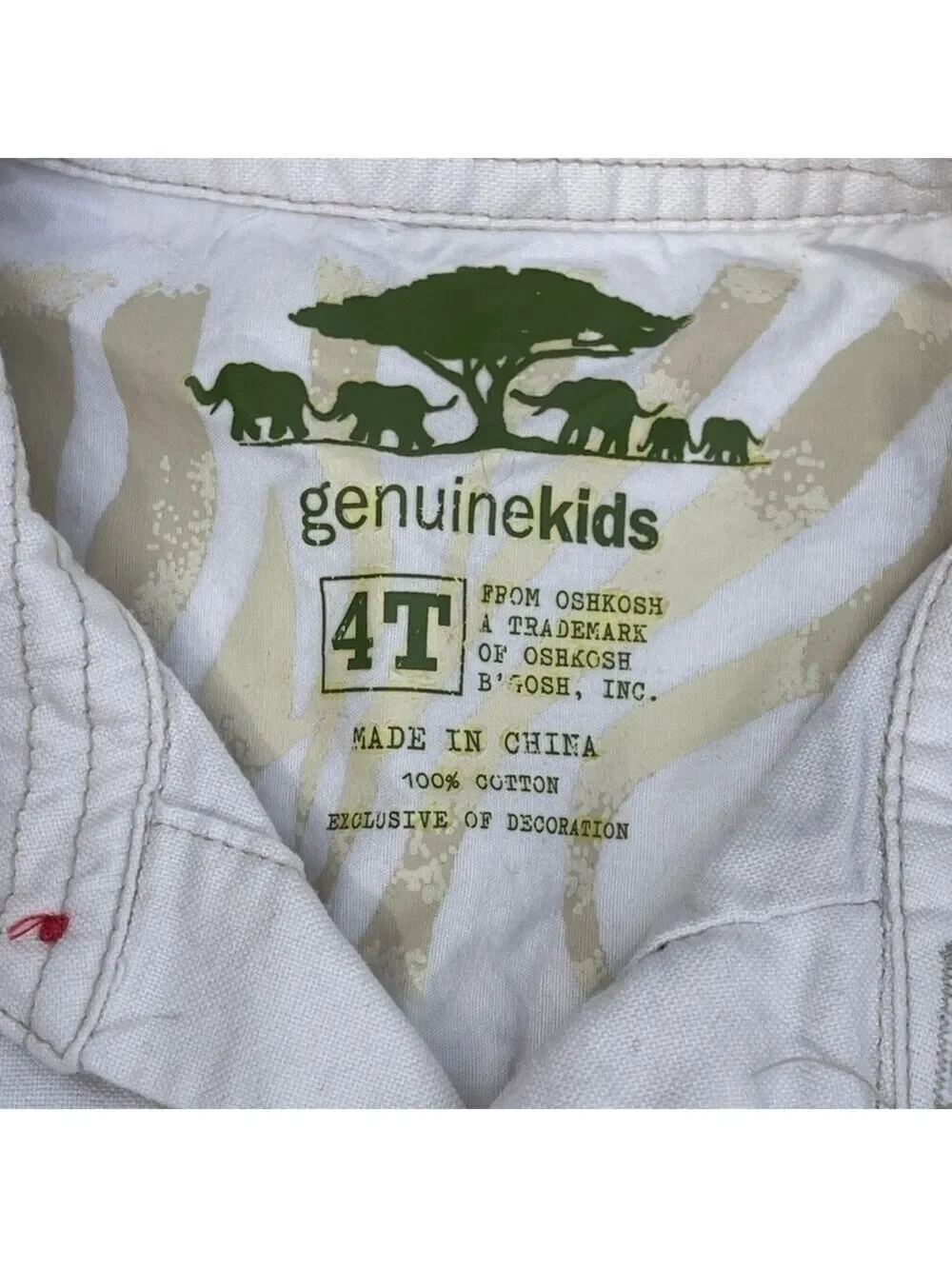 GENUINE Kids from Oshkosh off white short sleeves button down safari shirt 4T